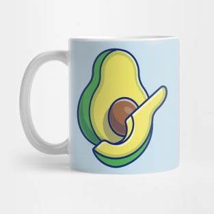 Floating Avocado Slice Cartoon Mug